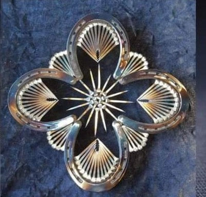 Horseshoe Wall Hanging Decor accented with Horseshoe Nails