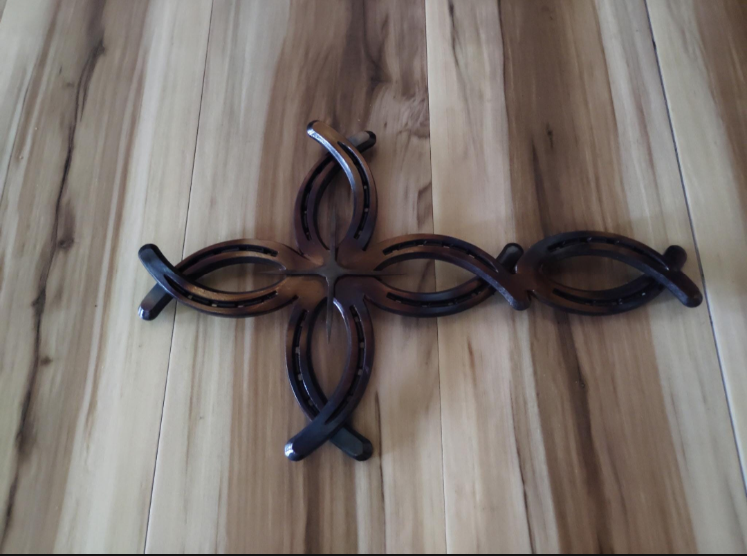 Horseshoe Christian Fish Cross