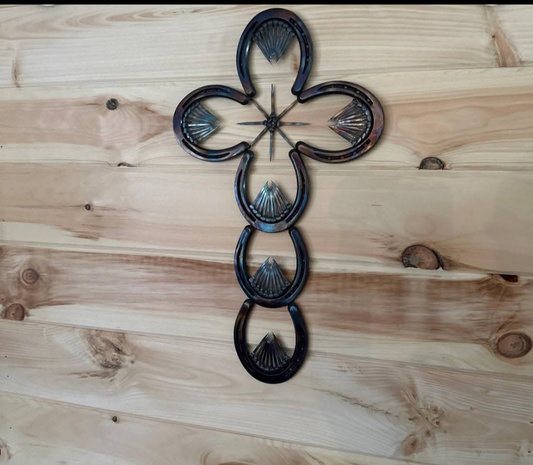 Horseshoe Wall Cross with horseshoe nails II