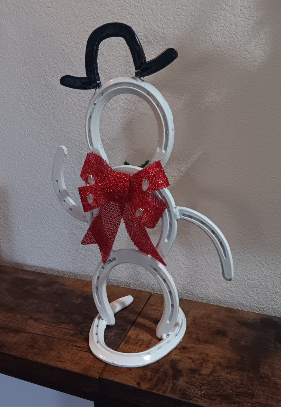 Horseshoe Snowman Figure