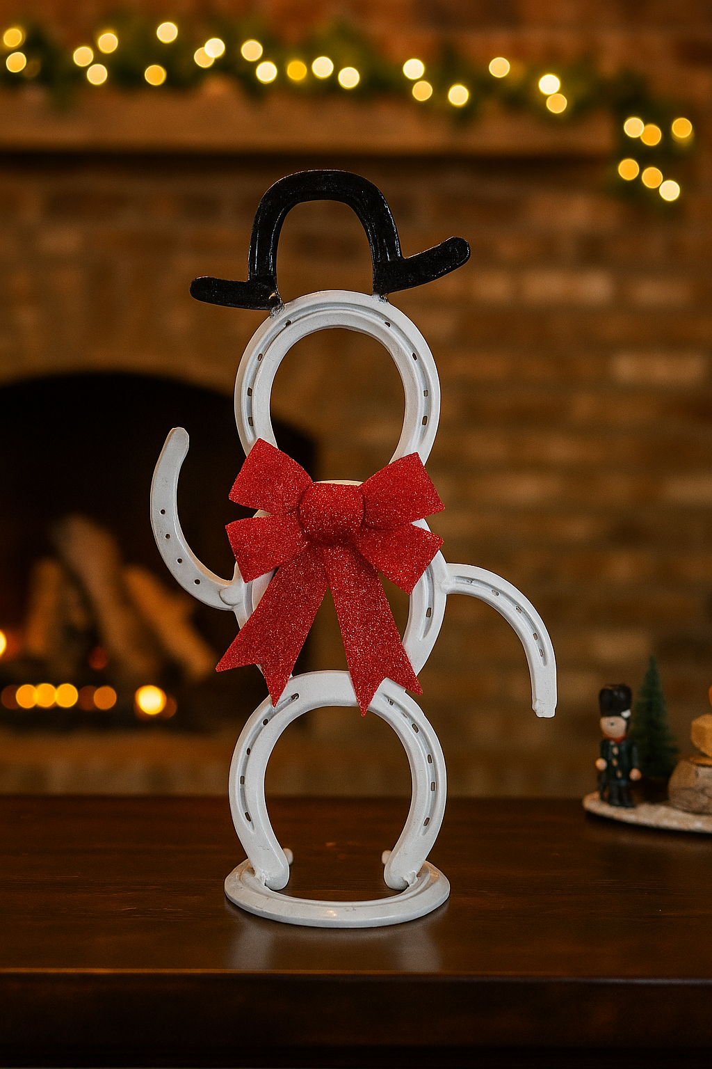 Horseshoe Snowman Figure