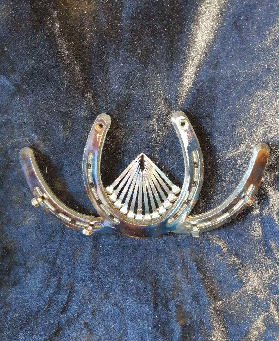 Horseshoe Key Holder accented with Horseshoe Nails