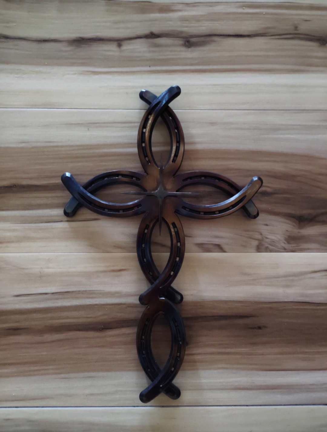 Horseshoe Christian Fish Cross