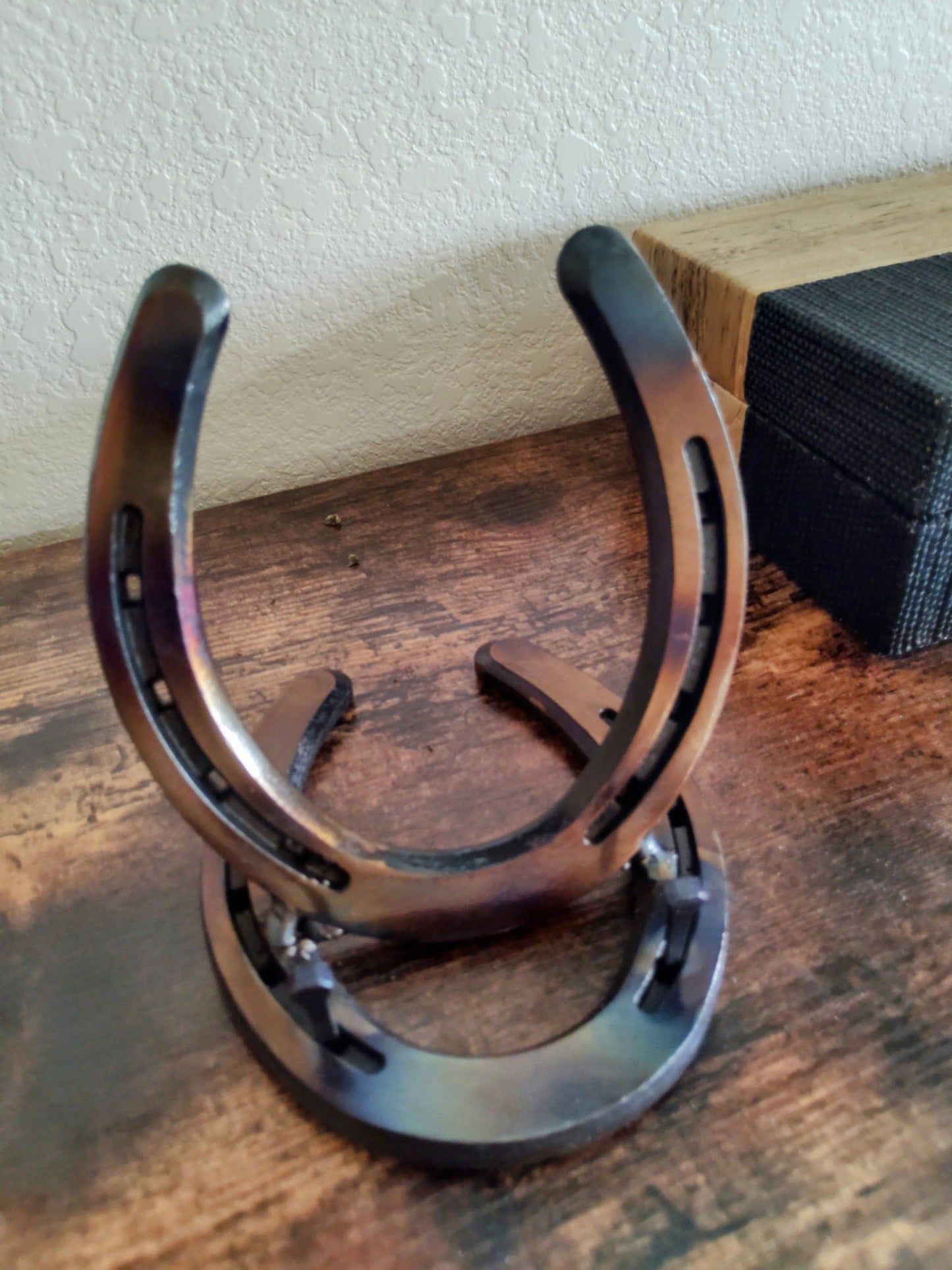 Horseshoe Tablet / Large Phone Holder Torched Finish