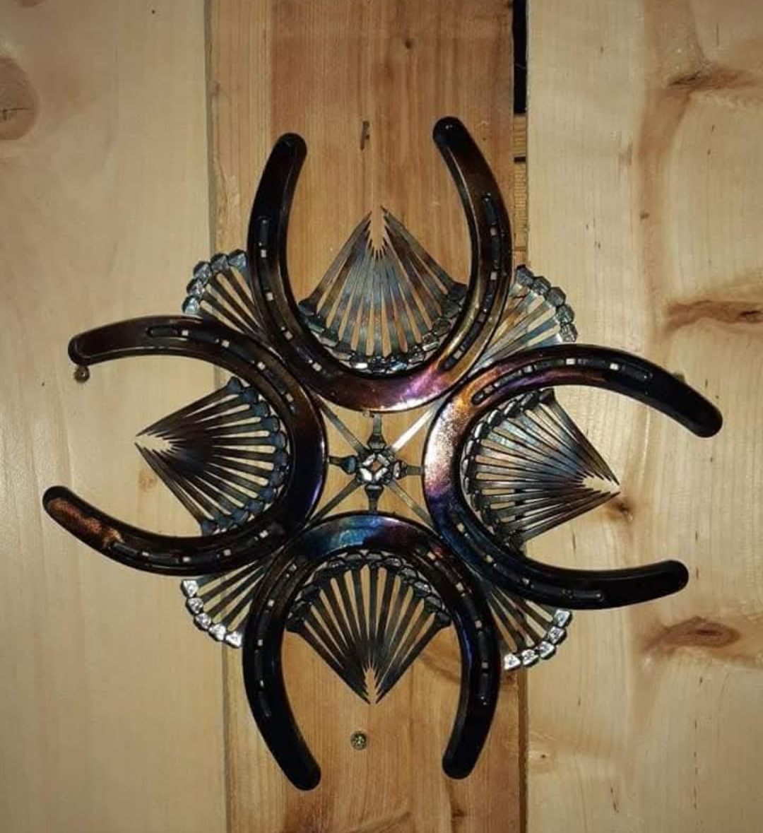 Horseshoe Two Way Wall Hanging accented with Horseshoe Nails