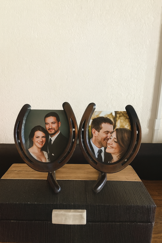 Horseshoe Picture Frame / Holder - ( 2 picture version)