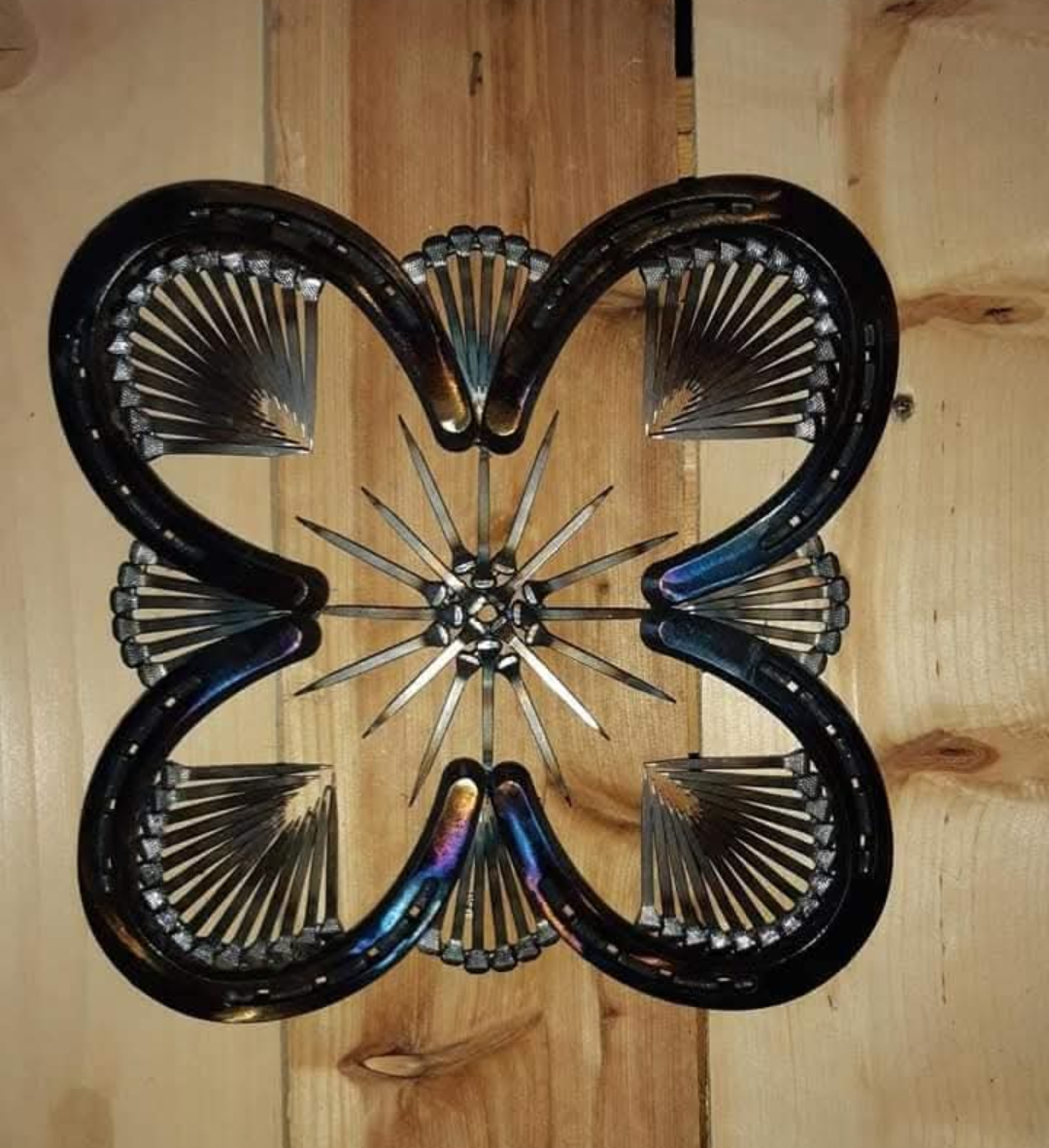 Horseshoe Two Way Wall Hanging accented with Horseshoe Nails II