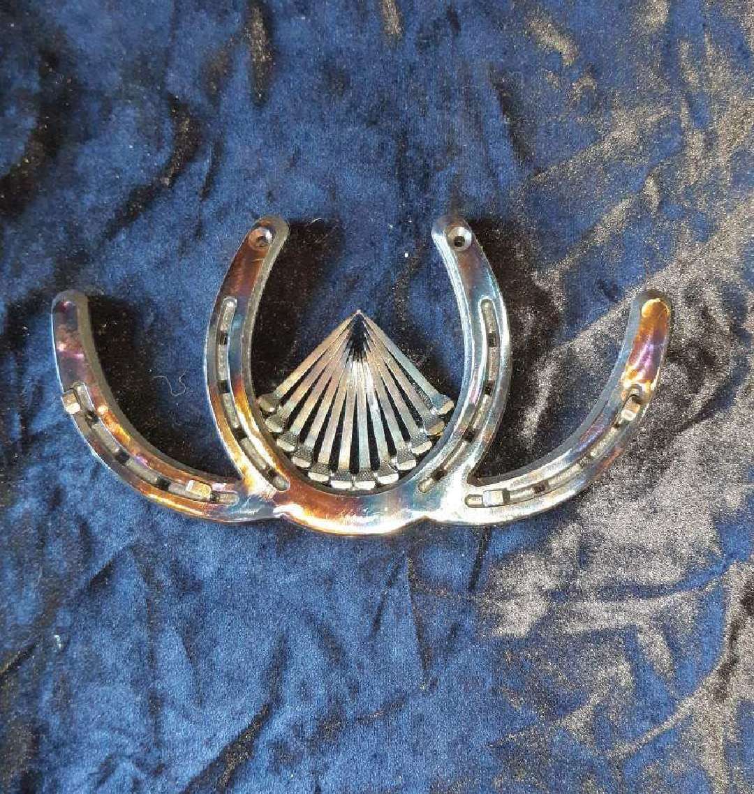 Horseshoe Key Holder accented with Horseshoe Nails